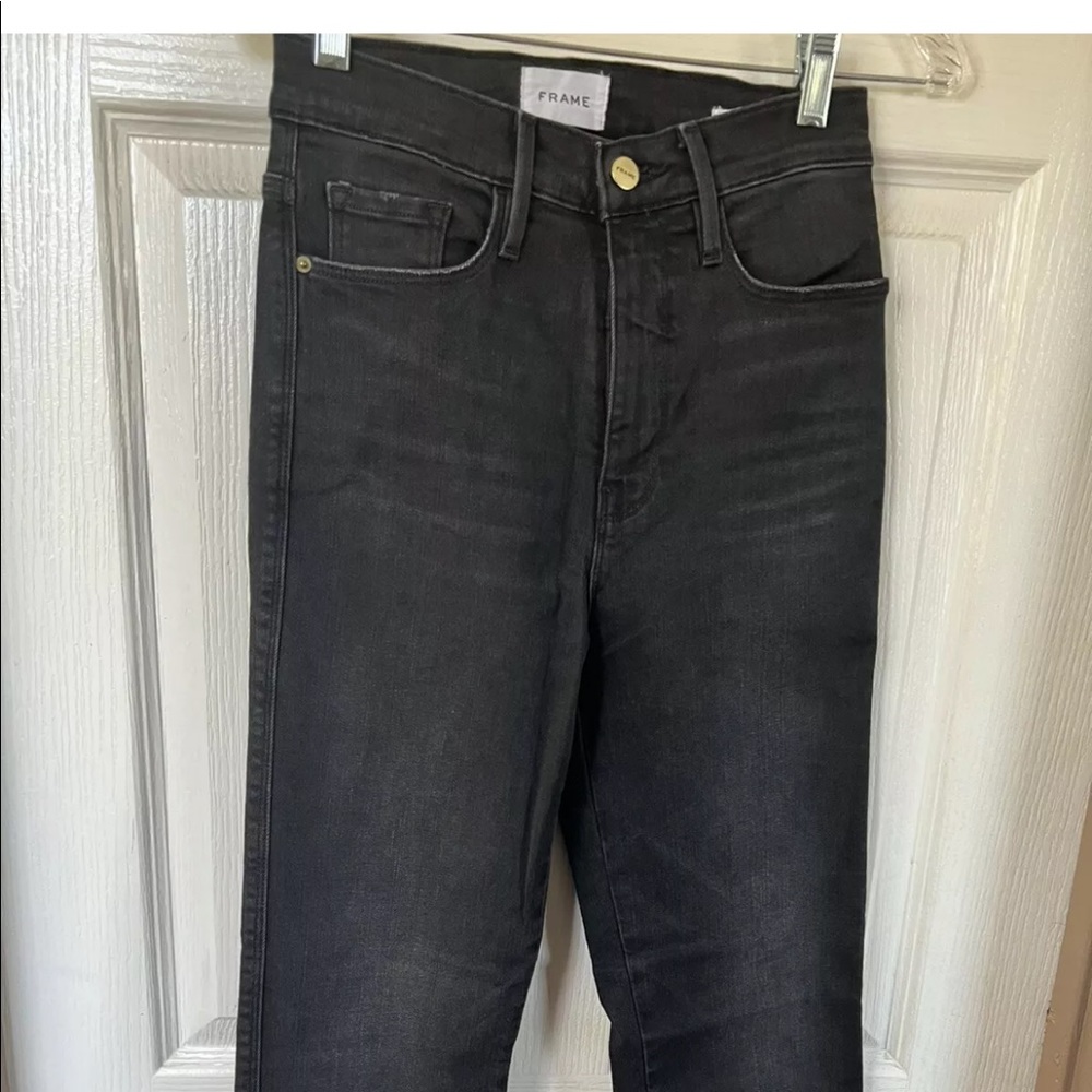 Frame Le Sylvie Slender Straight Womens Black Jeans Size 27